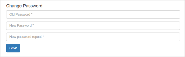 Change password page.